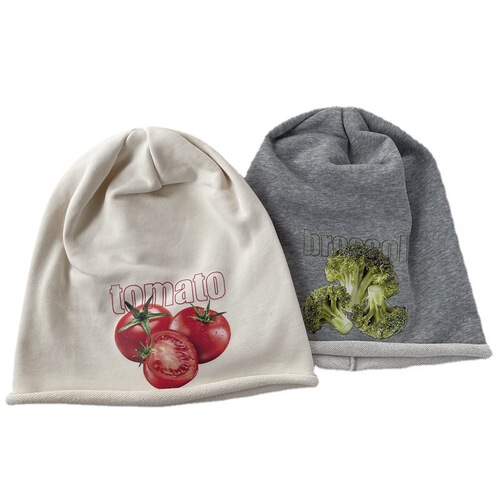 Tomato and Broccoli Fun Rolled Brim Pile Hat Women's Spring and Autumn Thin Cool Cap Y2K Millennium Headwear Hat Men