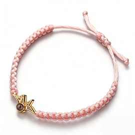 100种语言我爱你铜镀纸鹤投影手链小清新简约手绳手饰图片定 制