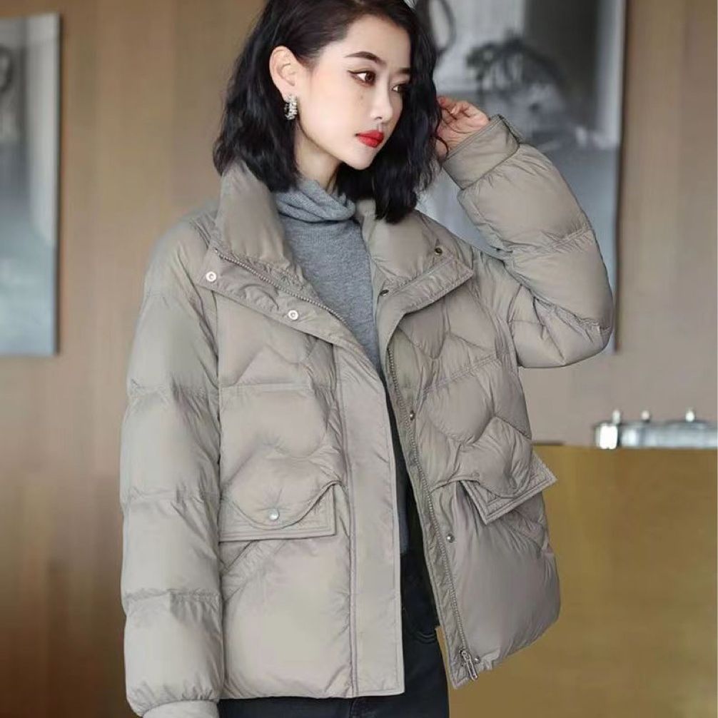 Winter fashionable short warm elegant down jacket