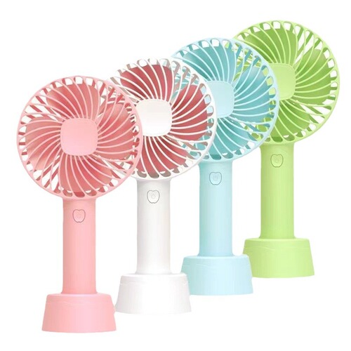 Set up a logo-engraved small fan as an advertising campaign promotional gift, a USB charging handheld convenient type cross