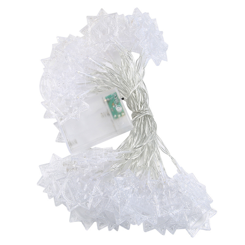 Guirnaldas de luces de estrellas y lunas, guirnaldas de luces LED decorativas musulmanas, estrellas y lunas, ambiente festivo de Oriente Medio, castillo, palacio, linternas de luna