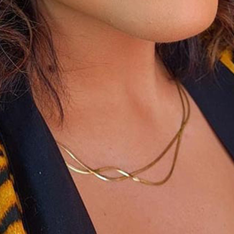 Hip-Hop Geometric Titanium Steel Plating Necklace