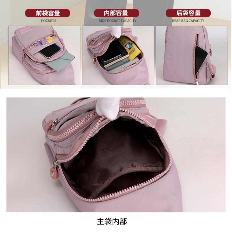 Mayorista alta sensación de gran capacidad mochila de tela de Oxford mujer bolsos de pecho coreanos bolsos casuales de moda para mujeres