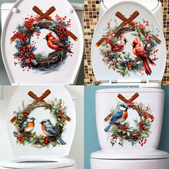 新款自粘牆貼馬桶貼冰箱貼樹枝鳥籠喜鵲畫眉鳥衛生間裝飾畫KSA-38