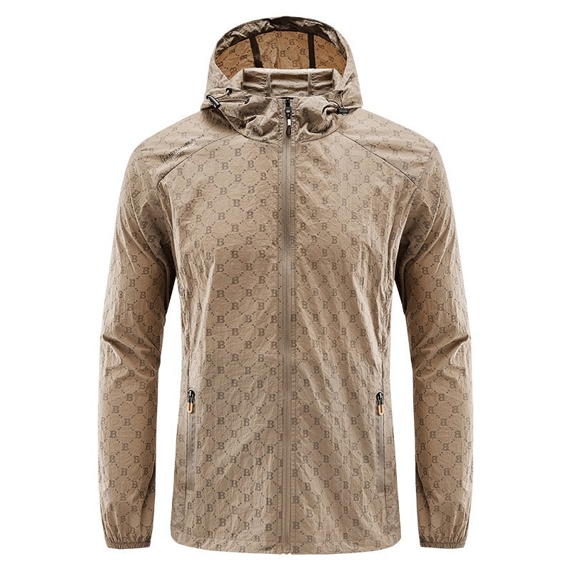 Men's Summer Sun Protection Clothing, Outdoor UV Protection Summer Skin Clothing, Quick-drying Ice Silk Sun Protection Clothing Windbreaker Jacket, Style B 2