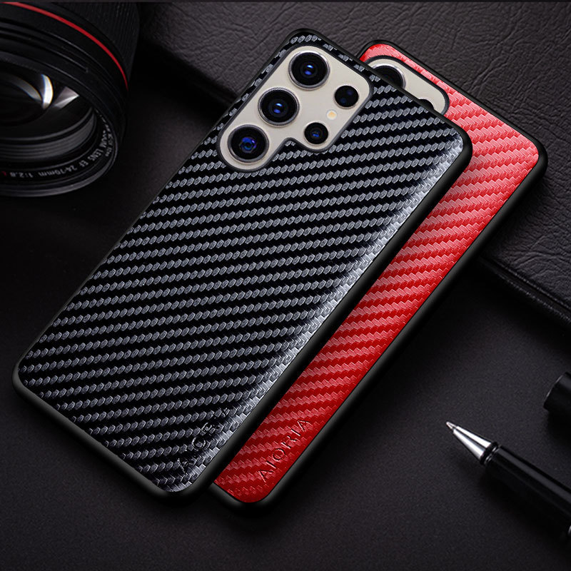 Suitable for Samsung Galaxy S25 Ultra A56 5g M55 Carbon Fiber Woven Pattern Mobile Phone Case