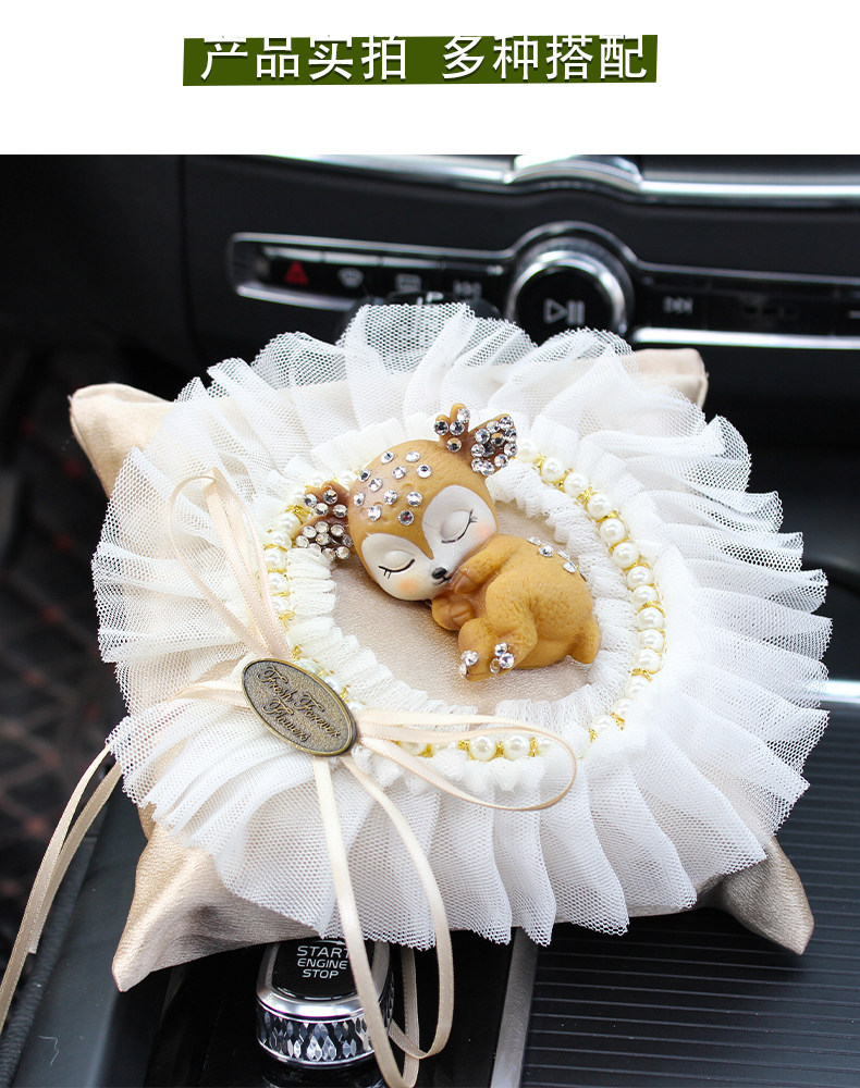 Yilupingan Car Bamboo Charcoal Bag for Odor Removal and Formaldehyde Elimination, Creative Lace Car Decoration, In-Car Fragrance