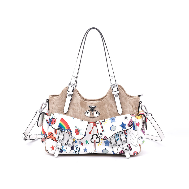 Bolsa de brazo encantadora de mujer de color contraste, bolso de diseño de moda, bolso de mochila multifuncional, bolso de diseño, bolso de diseño, 2704#