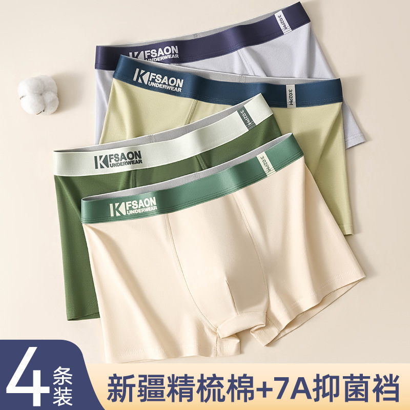 DGG Teenage Underwear Male Four Corner Cotton High School Junior High School Students Puberty Development Flat Angle Shorts Head