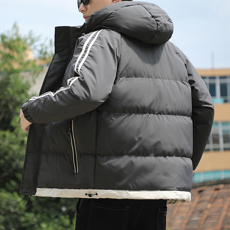 Abrigo de algodón acolchado de los hombres jóvenes abajo abrigo de algodón acolchado de los hombres Otoño e Invierno estilo de Hong Kong estilo coreano de moda suelta engrosada ropa de hombre superior