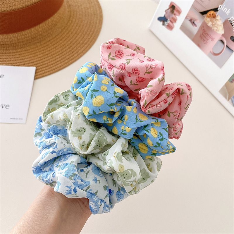 7g Weight Hair Tie Hair Accessories Type 1 Piece Quantity Daily, Street Occasion Cloth Material Flower, Horse Pattern Women's Gender Sweet Style Handmade, Handmade Craft Sweet Women's Flower Horse Cloth Handmade Hair Tie 5
