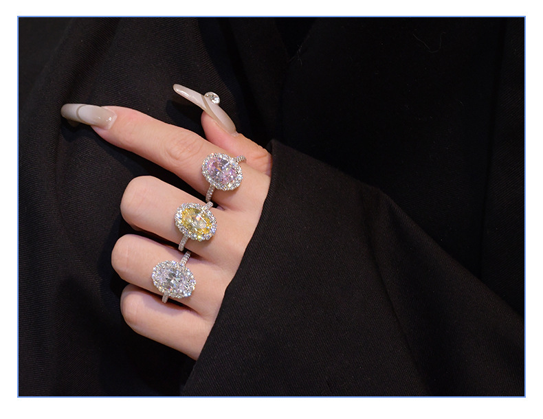 Fashion Geometric Sterling Silver Inlay Zircon Rings 1 Piece