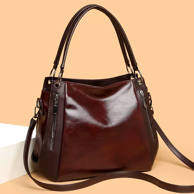 2025欧美新款春季女包大容量软皮妈妈包手提单肩包中老年斜挎大包