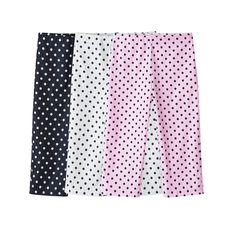 Foreign Trade Cross-Border 2026 New Summer European and American Style Mid-Waist Elastic Polka Dot Capri Pants 4661446