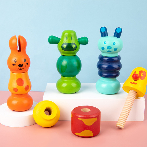 Children's screw toy disassembly and assembly 1-2 years old 3 baby shape matching building block nut assembly and disassembly hands-on puzzle