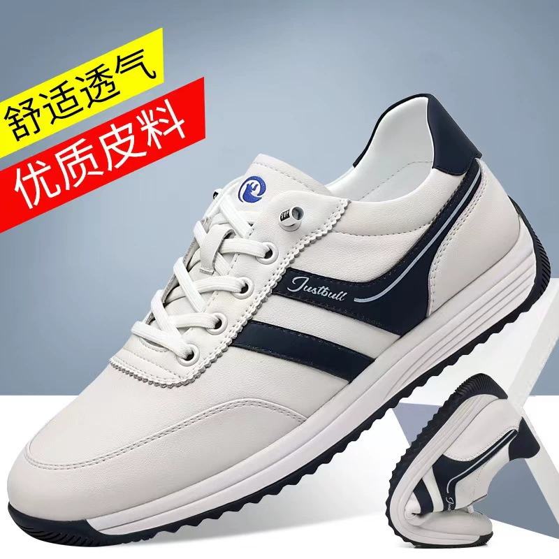 2025 весна и осень новая мужская повседневная спортивная обувь мужская кожаная круглая голова мода повседневная мужская 2302