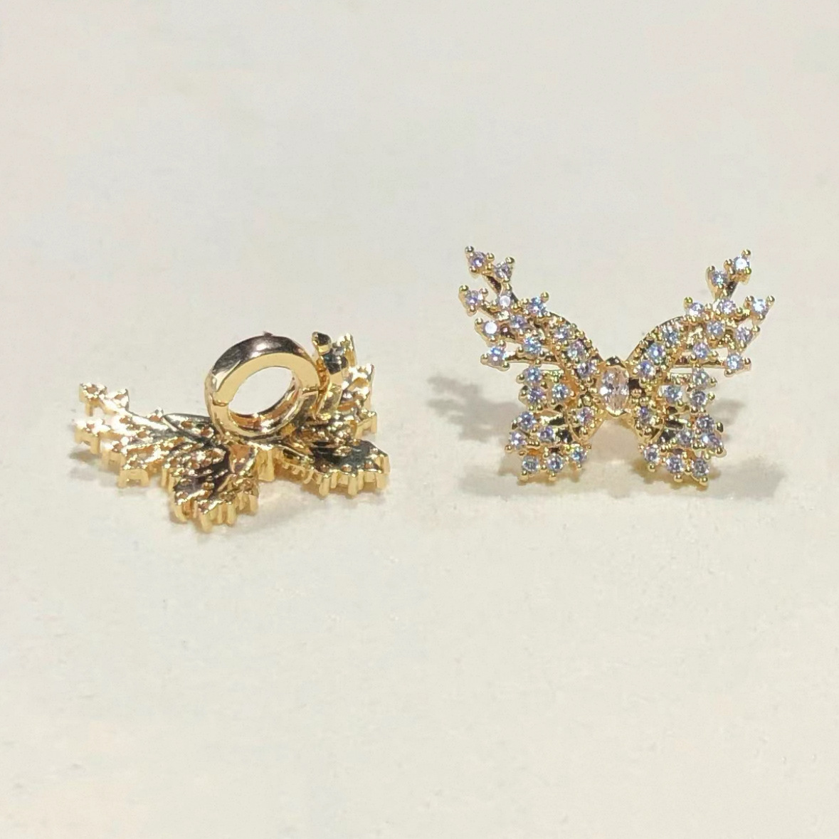 14K Gold-Filled High Color Retention Crystal DIY Accessories Live Buckle Butterfly Spacer Bead Bracelet Necklace Handmade Beaded Accessories