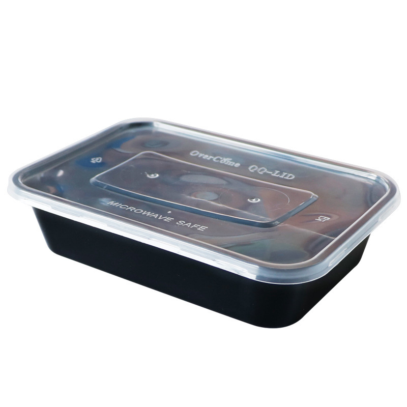 Lvbaokang caja de almuerzo desechable para llevar caja de embalaje cantina caja de almuerzo rectangular PP engrosada caja de almuerzo con aislamiento transparente
