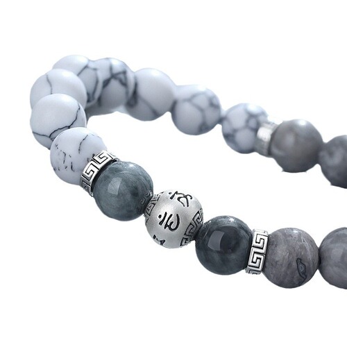 Six-character proverb bracelet for men's simple niche and high-end men's bracelet for luck beads for Chinese Valentine's Day gift for boyfriend
