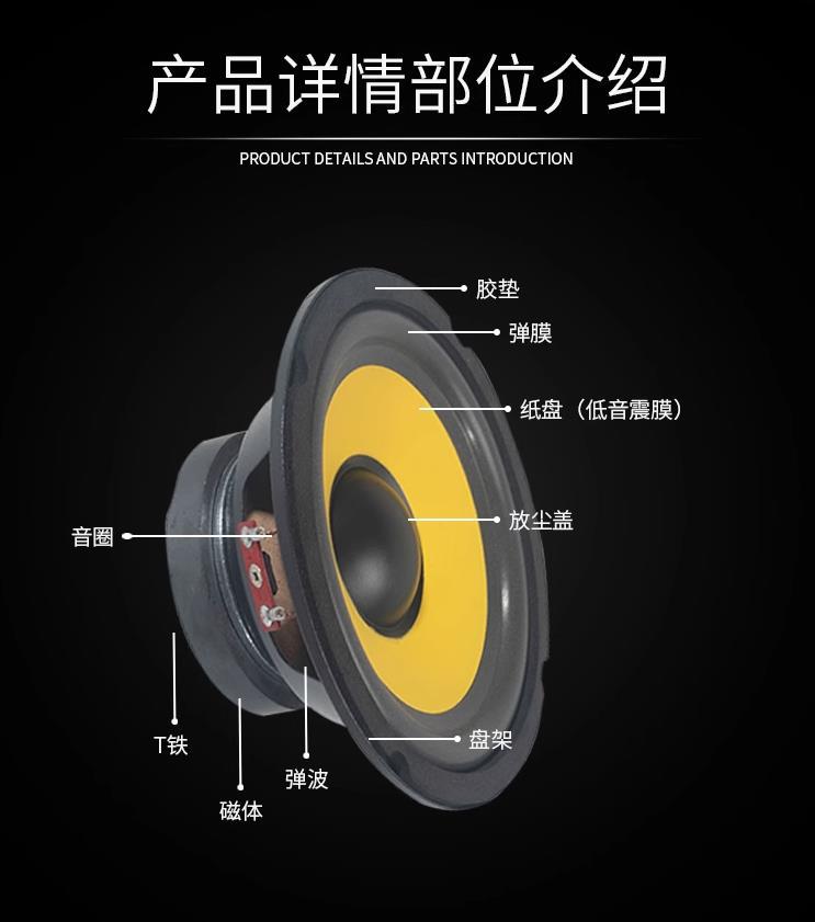 Factory Cross-Border 6.5/8/10/ 12inch Car Subwoofer Ktv Bucket Speaker DIY Speaker Heavy Bass Subwoofer