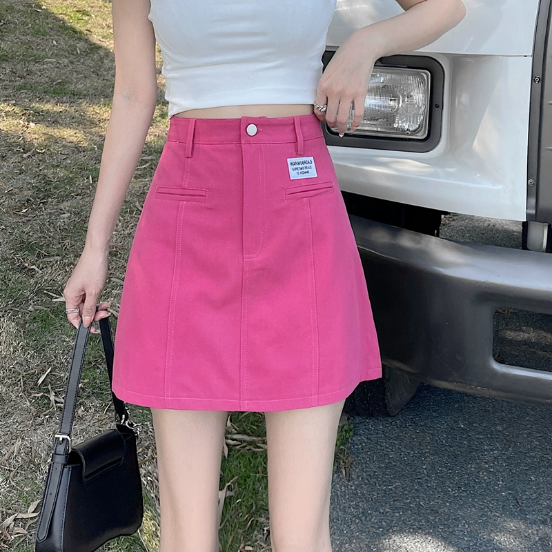 Джинсовая юбка для женщин, лето 2025, новая повседневная юбка в стиле преппи с высокой талией, черная, большого размера, короткая юбка трапециевидной формы, юбка на бедрах