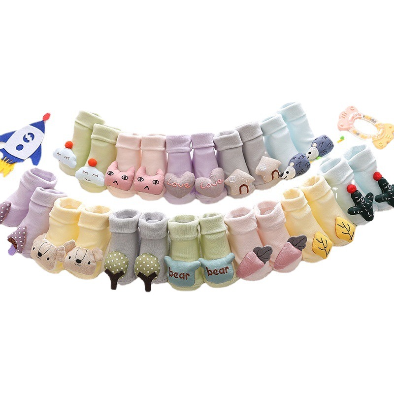 Calcetines de Bebé Primavera/Verano, 25 Pares, Dibujos Animados de Animales, Antideslizantes, para Recién Nacidos, Calcetines de Piso 3D, Calcetines de Muñeca para Niños