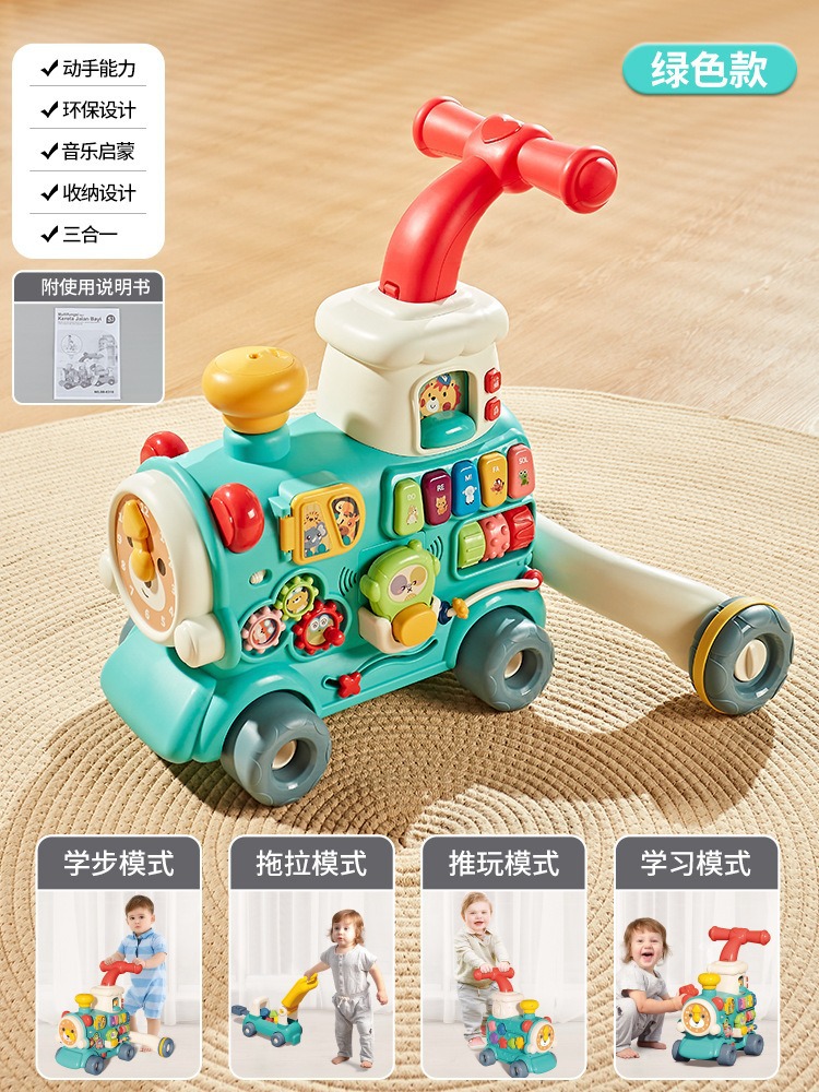 Cochecito de andador de bebé transfronterizo para evitar vuelco, el bebé puede sentarse en un andador multifuncional, juego de juguete de coche para niños