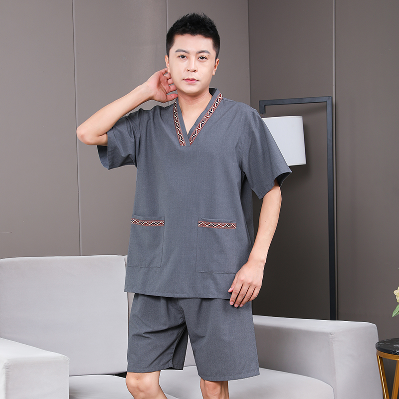 6BVQ2024 새로운 공마 칸 김이 나는 의류 여성 커플 플러스 사이즈 남성 사우나 의류 발 치료 가게 목욕 마사지 목욕