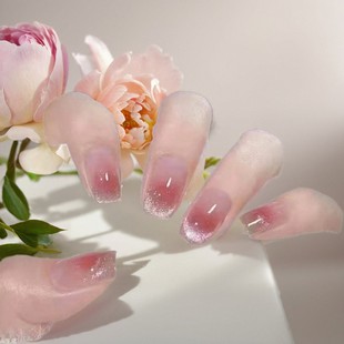 Handmade phototherapy wear nail blush smile Crystal cat eye simple gentle nail patch wear nail finished product