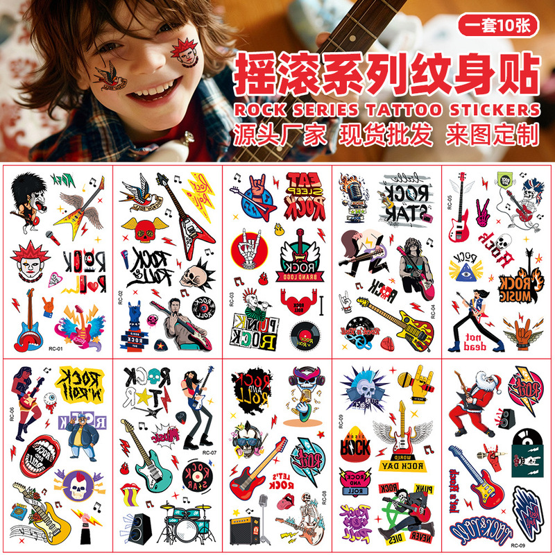 Cross-Border Hot-Selling New Trendy Rock Band Hot Girl Party Temporary Eco-Friendly Stickers Long-Lasting Tattoo Stickers Cross-Border Hot-Selling New Trendy Rock Band Hot Girl Party Temporary Eco-Friendly Stickers Long-Lasting Tattoo Stickers