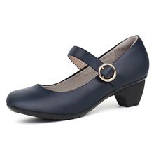 Q 35251 Thick Sole Round Toe Strap Heels �ֺ��ԲͷŮЬ