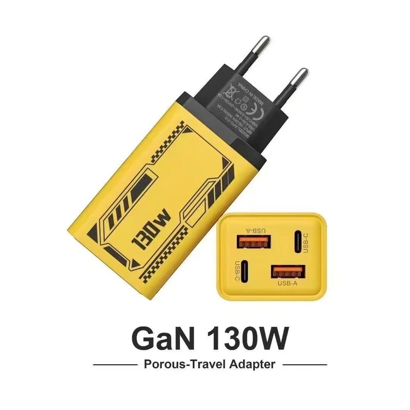 New 130Wpd Fast Charging Charger Dual Typec Dual USB Suitable for Apple 16 Huawei Mobile Phone 5V2A Charging Head