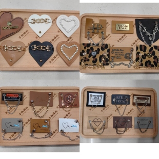 Leather label decorative fur self-created leather brand accessories genuine leather clothing accessories clothes scarf jeans women's patch stickers