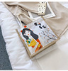 Fresh capacious cloth bag, brand linen bag, cartoon shopping bag, 2022 collection, Korean style