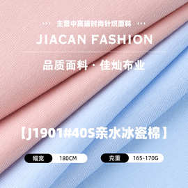 40S亲水冰瓷棉布料 170克棉氨弹力拉架汗布 春夏时装休闲服面料