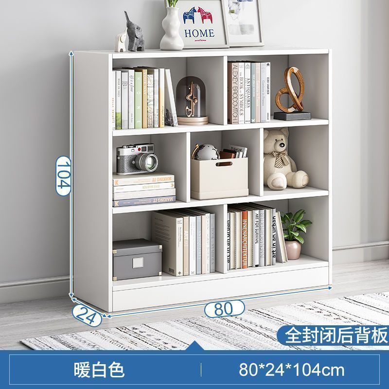 Estante de libros simple para el hogar contra la pared libre combinación multicapa de rejilla de almacenamiento estante de libros pintados para niños estante de libros bajo