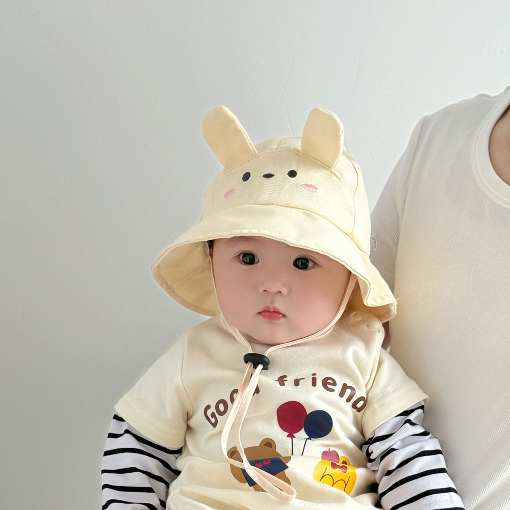 Sombrero para el sol para bebés, estilo lindo de verano, niña, sombrero para el sol de algodón fino, sombrero de pescador de protección solar para bebés y bebés