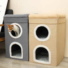 保暖猫窝冬季工厂现货可折叠宠物窝大空间多猫冬季猫窝猫房子别墅