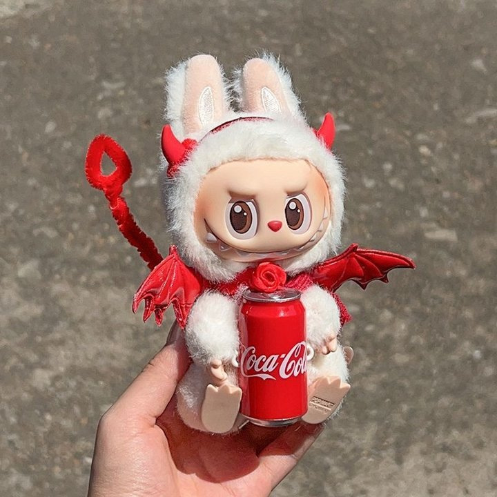 labubu搪胶娃衣吸血鬼小恶魔一代三代拉布布站立毛绒公仔坐坐衣服|undefined