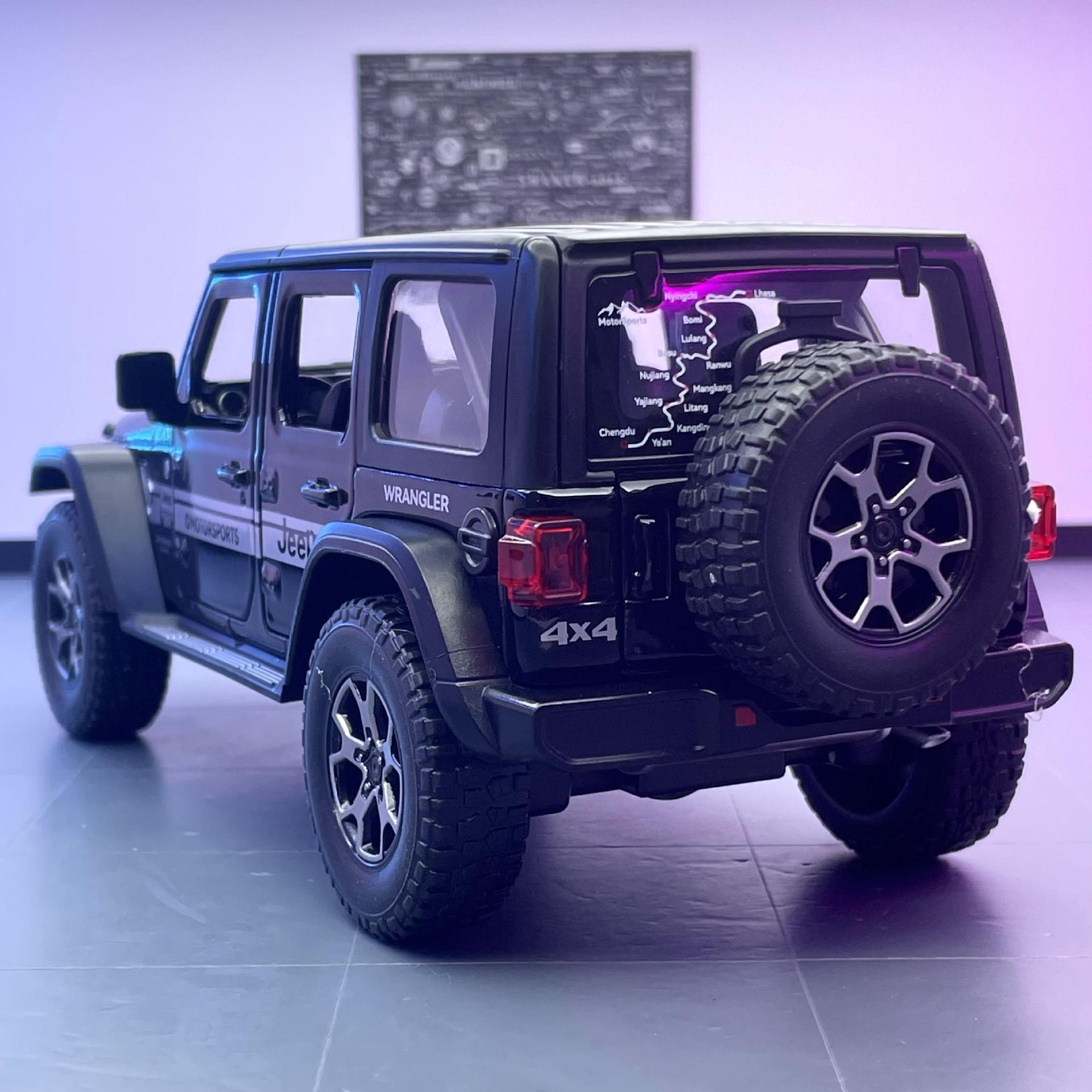 Jiaye simulación modelo de coche de aleación 1:22 Pastor jeep Tire hacia atrás vehículo todoterreno con sonido y luz modelo de coche de juguete adornos