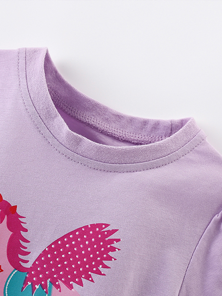 Malwee camiseta de niñas verano nuevo estilo europeo y americano de niños de cuello redondo de manga corta camiseta casual de niñas