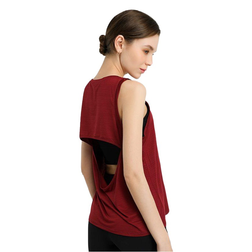 Chaleco deportivo suelto europeo y americano transfronterizo de secado rápido para mujer running fitness blusa sin mangas primavera y verano ropa de yoga casual top