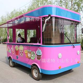 出口定制多功能电动餐车小吃车快餐车厂家直供炸串夜市摆摊车