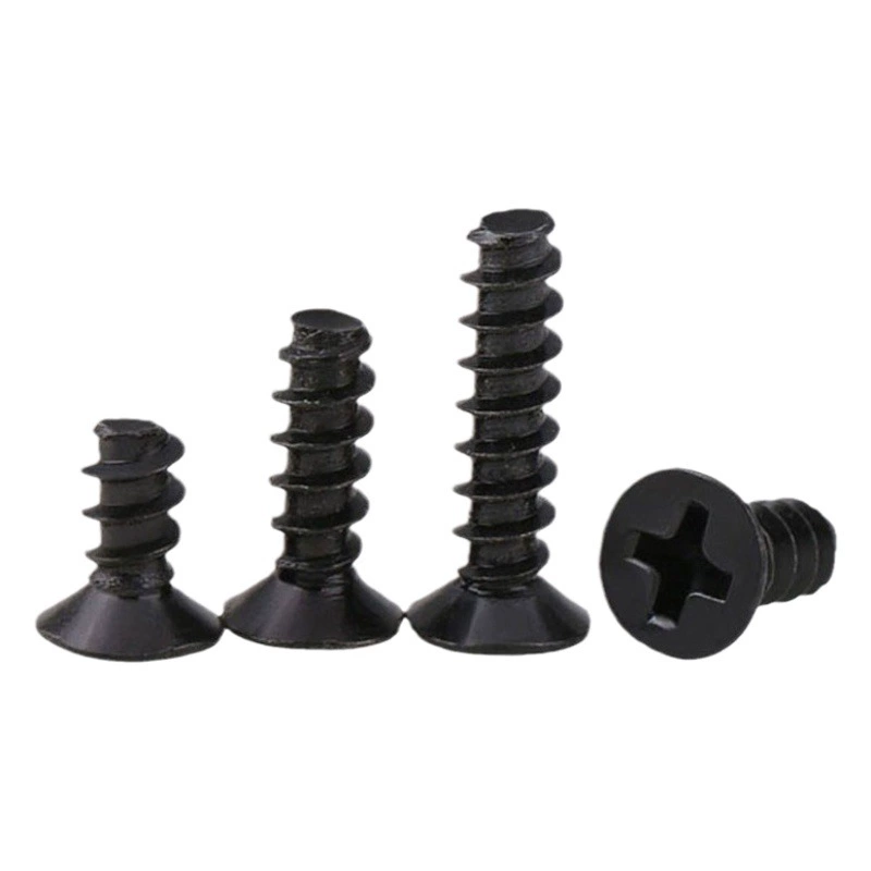 KB саморезы с черным крестом и плоской головкой, саморезы с потайной головкой, саморезы с плоским хвостовиком M2/M3/M4/M5