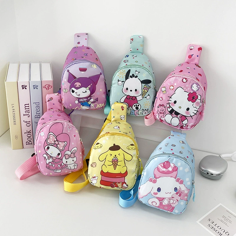 Оптовые детские сумки, милые нагрудные сумки для девочек, мультяшные аниме-кошельки для мальчиков, модные детские сумки через плечо