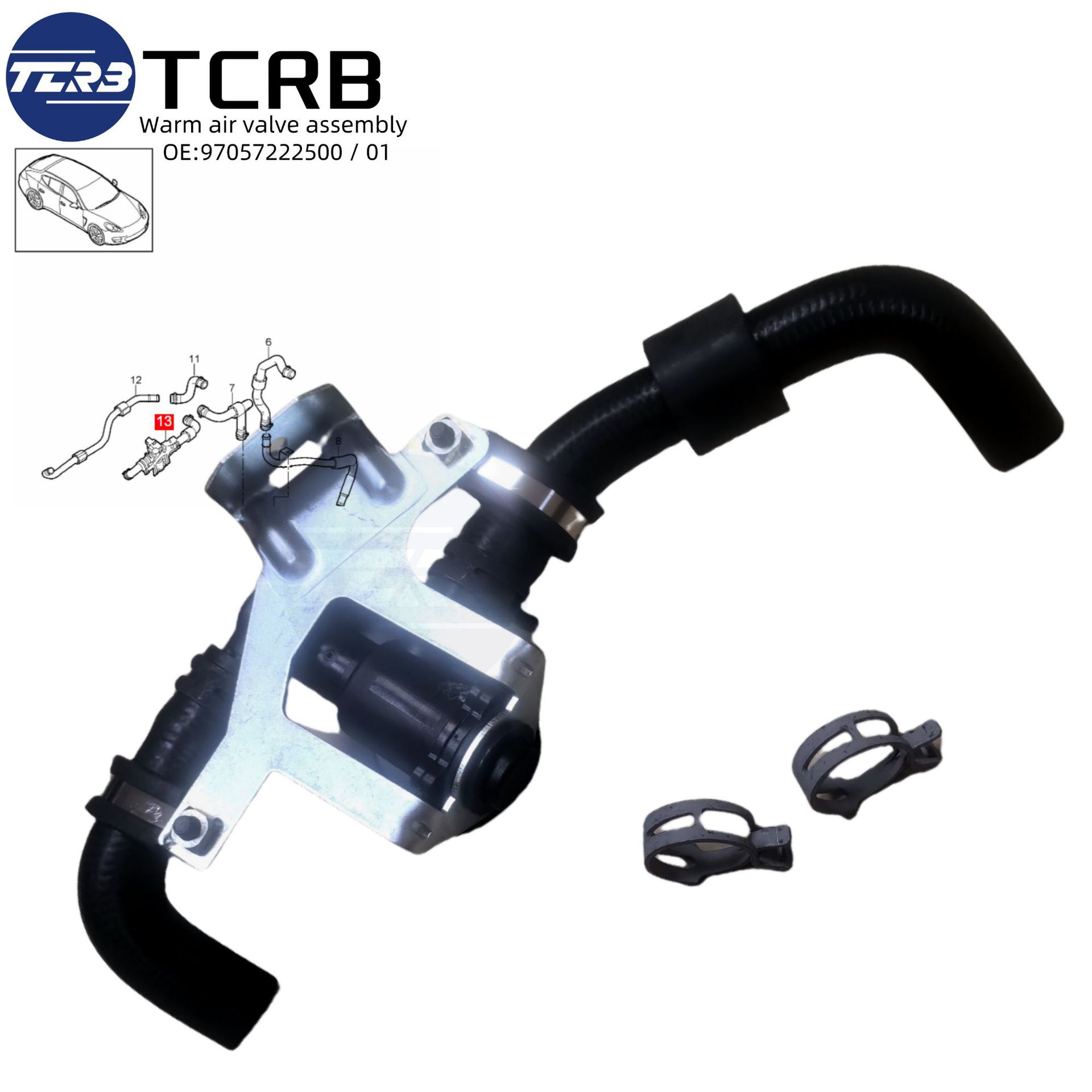 Cross-Border Best Seller Suitable for Porsche 970 Warm Air Valve 97057222501 97057222500