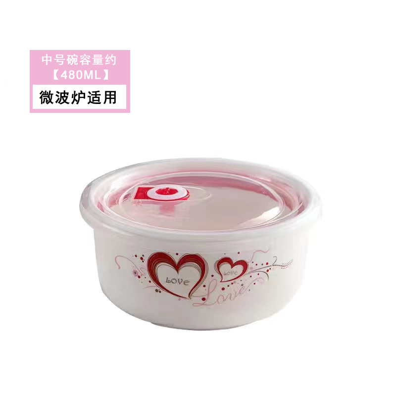 陶器製鮮度保持ボウル 3点セット 蓋付き 弁当箱 密閉鮮度保持ボックス 電子レンジ対応 学生用 大型インスタントラーメン弁当箱|undefined