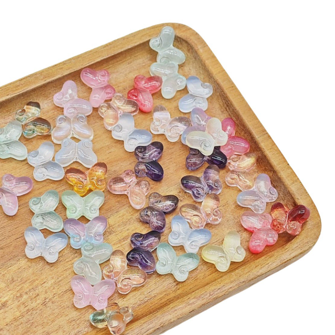 Имитация чешского прозрачного стекла градиент маленькая бабочка кулон серьги материал DIY ручной работы аксессуары из бисера античный материал