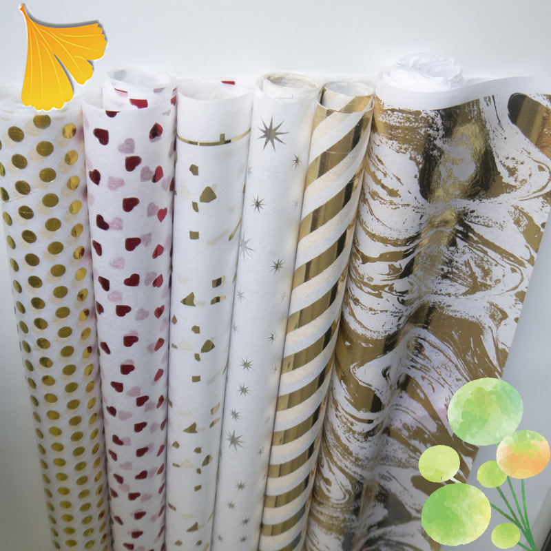 17G拷贝纸烫金烫银波点图案现版现样非印刷金银色烫印工艺