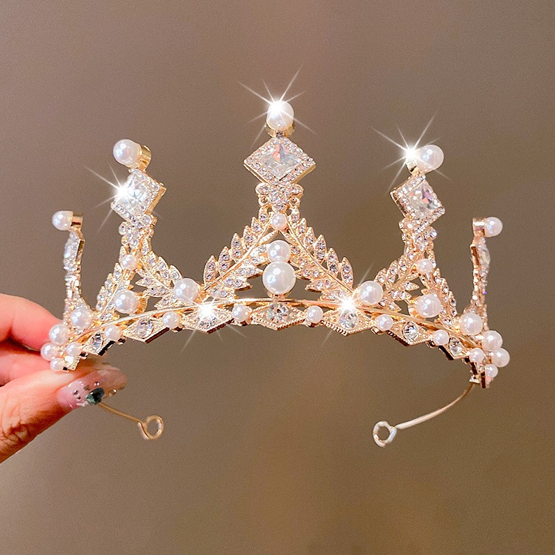 Tombro de corona para niños pequeña princesa corona diadema de cumpleaños accesorios para el cabello de cristal para niñas regalo de cumpleaños